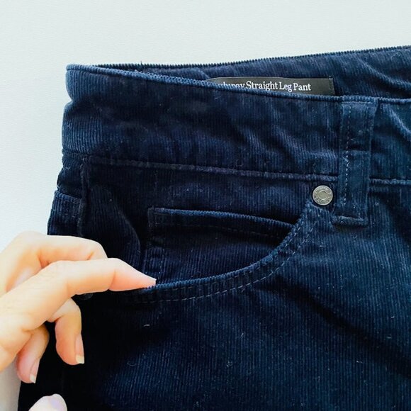 Talbots Pant Trouser Straight Leg Corduroy Navy Blue Winter Classic Knit Sweater - Picture 3 of 10